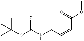 2-Butenoicacid,4-[[(1,1-dimethylethoxy)carbonyl]amino]-,methylester,(2Z)- 结构式