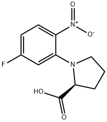 N-(5-Fluoro-2-nitrophenyl)-L-proline 结构式