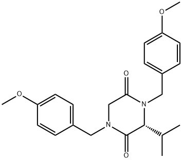 (S)-N,N'-双对甲氧苄基-3-异丙基哌嗪-2,5-二酮 结构式