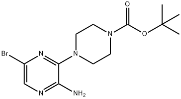 1-BOC-4-(3-AMINO-6-BROMOPYRAZIN-2-YL)PIPERAZINE 结构式
