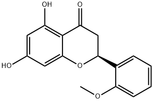 (S)-2,3-Dihydro-5,7-dihydroxy-2-(2-methoxyphenyl)-4H-1-benzopyran-4-one 结构式