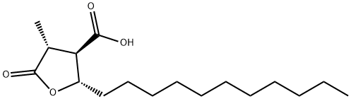 Tetrahydro-4-methyl-5-oxo-2-undecyl-3-furancarboxylic acid 结构式