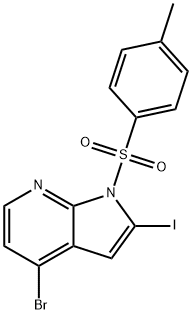 4-溴-2-碘-1-对甲苯磺酰基-1H-吡咯并[2,3-B]吡啶 结构式