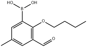 2-丁氧基-3-甲酰基-5-甲基苯基硼酸 结构式