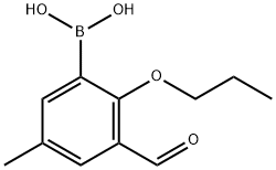 3-甲酰基-5-甲基-2-丙氧基苯基硼酸 结构式