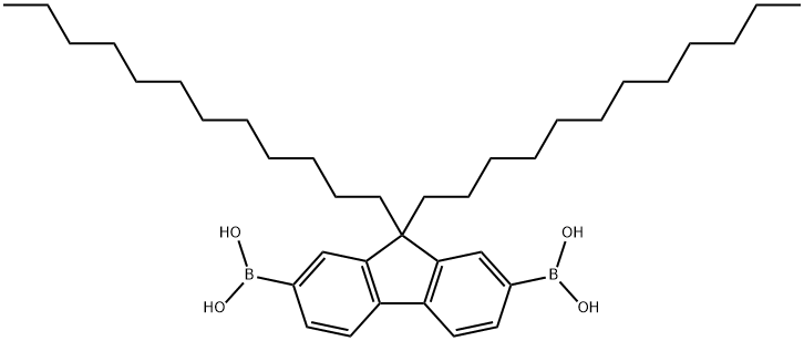 9,9-双十二烷基芴-2,7-二硼酸 结构式