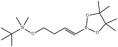 反式-4-(叔丁基二甲基硅氧基)-1-丁烯-1-基硼酸频哪醇酯 结构式