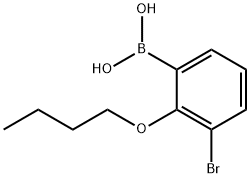 3-溴-2-丁氧基苯基硼酸 结构式