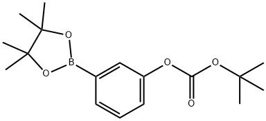 3-(叔丁氧羰氧基)苯硼酸频哪醇酯 结构式
