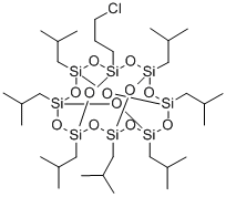 1-氯丙基-3,5,7,9,11-异丁基戊-环(9.5.1.1(3,9).)八硅氧烷 结构式