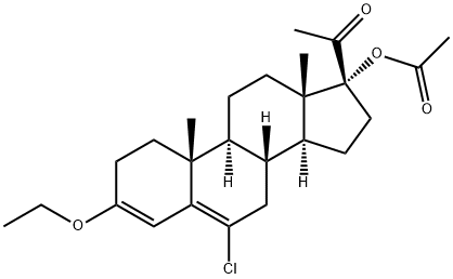 17-Acetoxy-6-chloro-3-ethoxypregna-3,5-diene-20-one 结构式