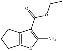 2-氨基环戊并[B!噻吩-3-甲酸乙酯 结构式