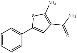 2-氨基-5-苯基-3-噻吩甲酰胺 结构式