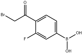 B-[4-(2-溴乙酰基)-3-氟苯基]硼酸 结构式
