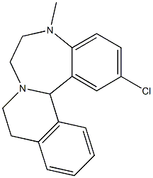 (+)-5,6,7,9,10,14b-Hexahydro-2-chloro-5-methylisoquino[2,1-d][1,4]benzodiazepine 结构式