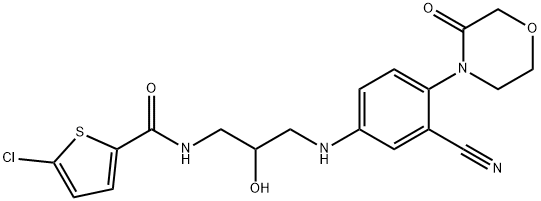 5-氯-N-[3-[[3-氰-4-(3-氧代-4-吗啉基)苯基]氨基]-2-羟基丙基]-2-噻吩羰酰胺 结构式