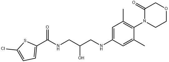 5-氯-N-[3-[[3,5-二甲基-4-(3-氧代-4-吗啉基)苯基]氨在]-2-羟基丙基]-2-噻吩羰酰胺 结构式