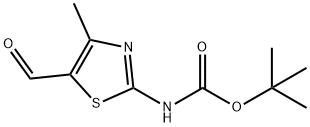 Carbamic  acid,  (5-formyl-4-methyl-2-thiazolyl)-,  1,1-dimethylethyl  ester  (9CI) 结构式