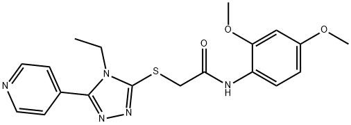 N-(2,4-dimethoxyphenyl)-2-{[4-ethyl-5-(4-pyridinyl)-4H-1,2,4-triazol-3-yl]sulfanyl}acetamide 结构式
