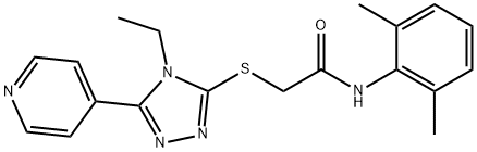 N-(2,6-dimethylphenyl)-2-{[4-ethyl-5-(4-pyridinyl)-4H-1,2,4-triazol-3-yl]sulfanyl}acetamide 结构式