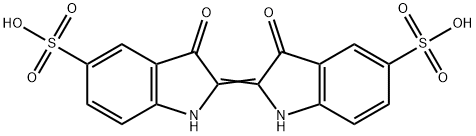2-(1,3-dihydro-3-oxo-5-sulpho-2H-indol-2-ylidene)-3-oxoindoline-5-sulphonic acid 结构式