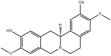 [13aS,(-)]-5,8,13,13a-Tetrahydro-3,10-dimethoxy-6H-dibenzo[a,g]quinolizine-2,11-diol 结构式