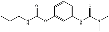 N-(2-Methylpropyl)carbamic acid 3-[[(dimethylamino)carbonyl]amino]phenyl ester 结构式