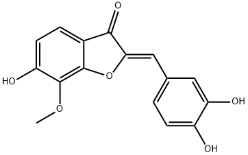 2-[(Z)-(3,4-Dihydroxyphenyl)methylene]-6-hydroxy-7-methoxybenzofuran-3(2H)-one 结构式