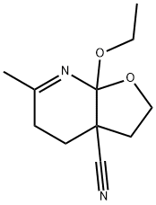 Furo[2,3-b]pyridine-3a(4H)-carbonitrile, 7a-ethoxy-2,3,5,7a-tetrahydro-6-methyl- (9CI) 结构式