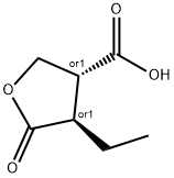 trans-4-ethyltetrahydro-5-oxo-3-furoic acid 结构式