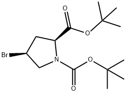 (2S)-N-BOC-CIS-4-BROMO-L-PROLINE T-BUTYL ESTER 结构式