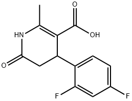 4-(2,4-Difluorophenyl)-1,4,5,6-tetrahydro-2-methyl-6-oxo-3-pyridinecarboxylic ac 结构式