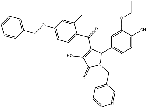 4-[4-(benzyloxy)-2-methylbenzoyl]-5-(3-ethoxy-4-hydroxyphenyl)-3-hydroxy-1-(3-pyridinylmethyl)-1,5-dihydro-2H-pyrrol-2-one 结构式