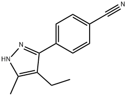 Benzonitrile, 4-(4-ethyl-5-methyl-1H-pyrazol-3-yl)- (9CI) 结构式