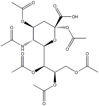 5-(乙酰氨基)-3,5-二脱氧-D-甘油-D-IDO-2-吡喃壬酮糖酸 2,4,7,8,9-五乙酸酯 结构式