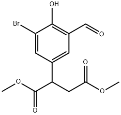 Butanedioic acid, 2-(3-broMo-5-forMyl-4-hydroxyphenyl)-, 1,4-diMethyl ester 结构式