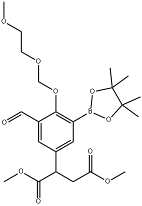 Butanedioic acid, 2-[3-forMyl-4-[(2-Methoxyethoxy)Methoxy]-5-(4,4,5,5-tetraMethyl-1,3,2-dioxaborolan-2-yl)phenyl]-, 1,4-diMethyl ester 结构式