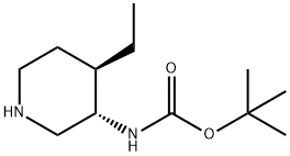 叔丁基((3S,4R)-4-甲基哌啶-3-基)氨基甲酸酯 结构式