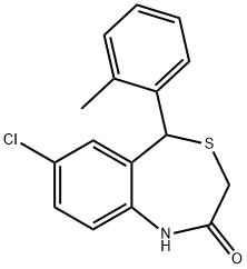 7-Chloro-1,5-dihydro-5-(2-Methylphenyl)-4,1-benzothiazepin-2(3H)-one 结构式