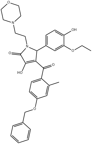 4-[4-(benzyloxy)-2-methylbenzoyl]-5-(3-ethoxy-4-hydroxyphenyl)-3-hydroxy-1-[2-(4-morpholinyl)ethyl]-1,5-dihydro-2H-pyrrol-2-one 结构式