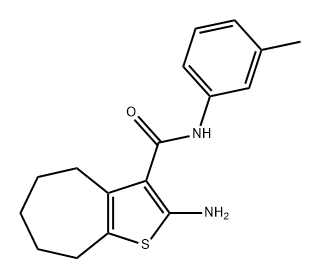 2-AMINO-N-(3-METHYLPHENYL)-5,6,7,8-TETRAHYDRO-4H-CYCLOHEPTA[B]THIOPHENE-3-CARBOXAMIDE 结构式