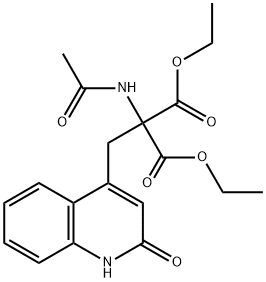 2-乙酰氨基-2 - ((2-氧代-1,2-二氢喹啉-4-基)甲基)丙二酸二乙酯 结构式