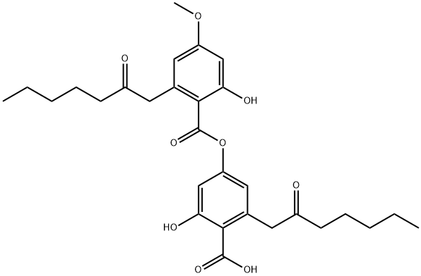 2-Hydroxy-4-[[2-hydroxy-4-methoxy-6-(2-oxoheptyl)benzoyl]oxy]-6-(2-oxoheptyl)benzoic acid 结构式