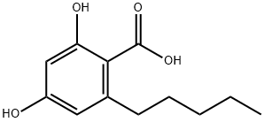 2,4-二羟基-6-戊基苯甲酸 结构式