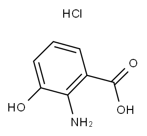 3-羟基邻氨基苯甲酸盐酸盐 结构式