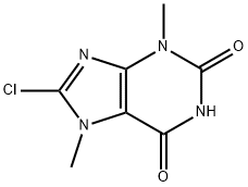 8-氯-3,7-二甲基-2,3,6,7-四氢-1H-嘌呤-2,6-二酮 结构式
