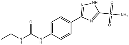 5-[4-(3-Ethylureido)phenyl]-1H-1,2,4-triazole-3-sulfonamide 结构式