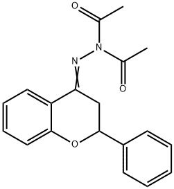 N-乙酰基-N'-(2,3-二氢-2-苯基-4H-1-苯并吡喃-4-亚基)乙酰肼 结构式