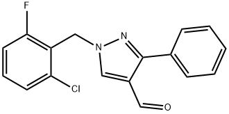 1-(2-氯-6-氟苄基)-3-苯基-1H-吡唑-4-甲醛 结构式