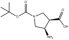 CIS-4-氨基-1-BOC-吡咯烷-3-羧酸 结构式